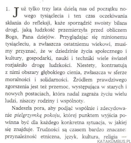 Orędzie Jego Świątobliwości Papieża Jana Pawła II Na XXX Światowy Dzień Pokoju