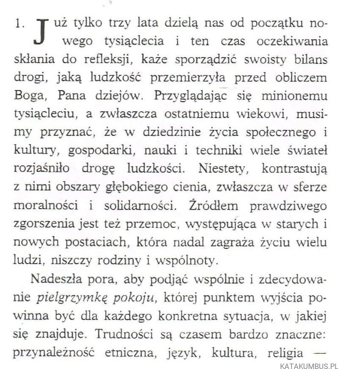 Orędzie Jego Świątobliwości Papieża Jana Pawła II Na XXX Światowy Dzień Pokoju